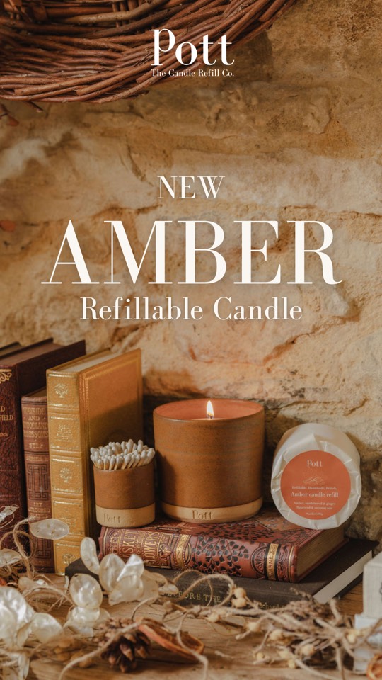 NEW Amber Refillable Candle
